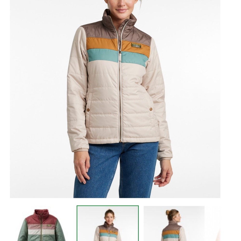 LLBean Women's Mountain Classic Puffer Jacket, Colorblock NWOT